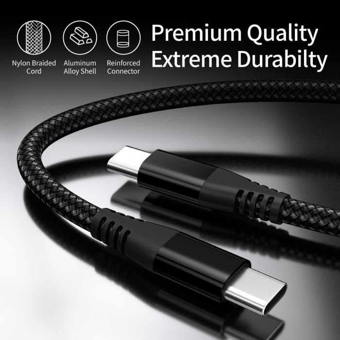 1M 2M 3M usb 3.0 type c nylon braided usb c charging cable 60W Power Delivery type c cable fast data cable