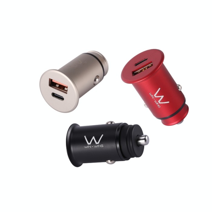 USB C car charger 18W PD and 18W QC dual port car charger 