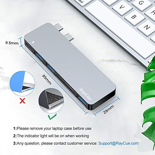 USB C Hub, 6 in 1 Aluminum USB C Adapter for MacBook Pro 2020 Accessories with 3 USB 3.0 Ports, TF/SD Card Reader, USB-C Power Delivery for MacBook Pro 13″ and 15″ 2016-2019, MacBook Air 2018 2019