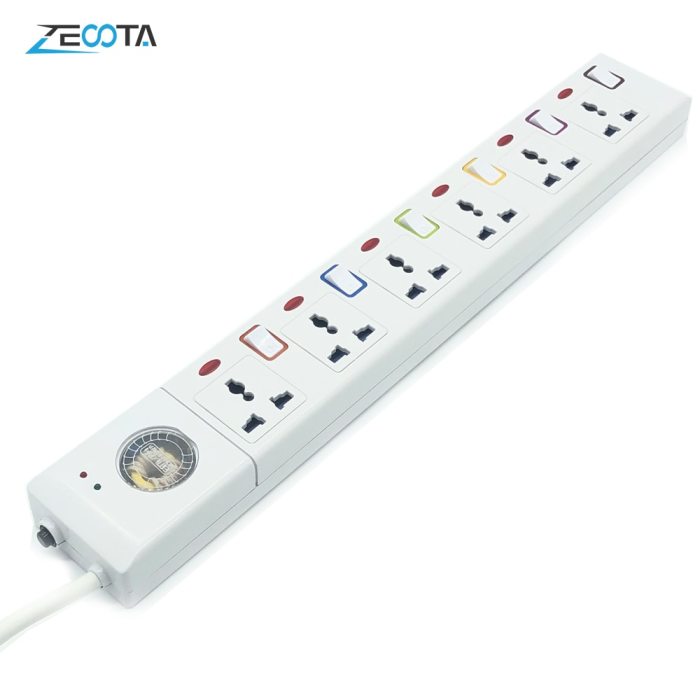 Power Strip Surge Protector 6 Way AC Universal Outlets EU/US/AU/UK Plug Sockets Lightning Individual Switch 3m Extention Cord