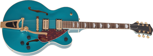 G2410TG STREAMLINER™ HOLLOW BODY SINGLE-CUT WITH BIGSBY® AND GOLD HARDWARE, LAUREL FINGERBOARD, OCEAN TURQUOISE