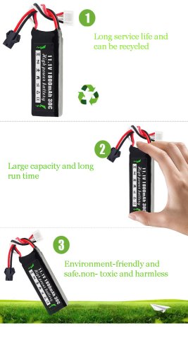 HJ 11.1V/7.4V 1800mAh/2000mAh 30C Battery