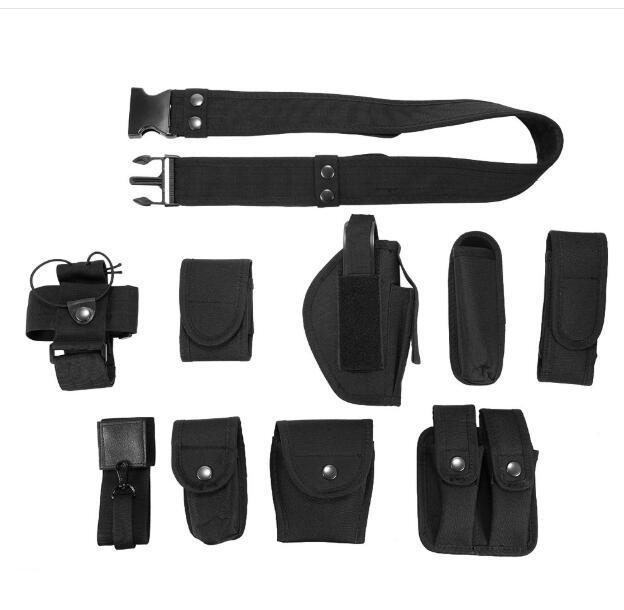 10Pcs Tactical Duty Belt Police Security Guard Utility Kit