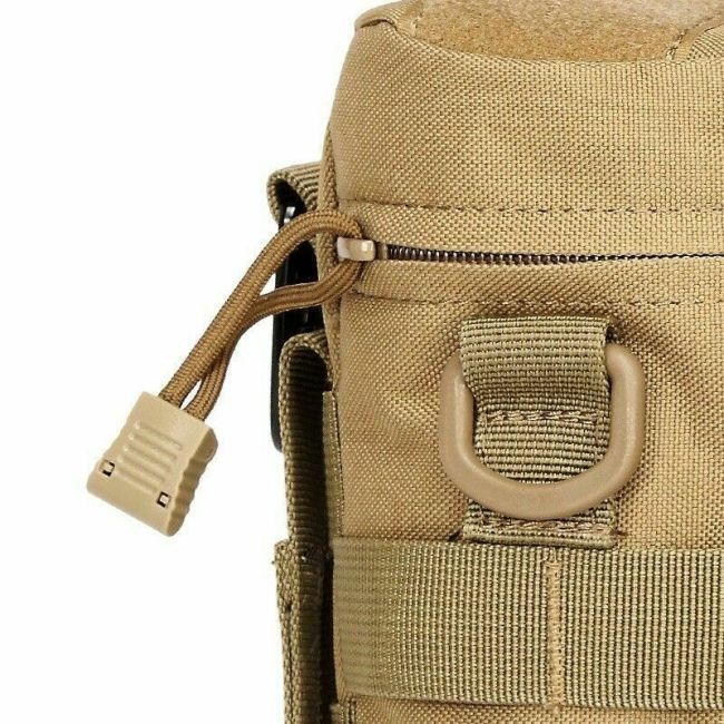 Tactical Molle Water Bottle Pouch Kettle Waist Shoulder Bag