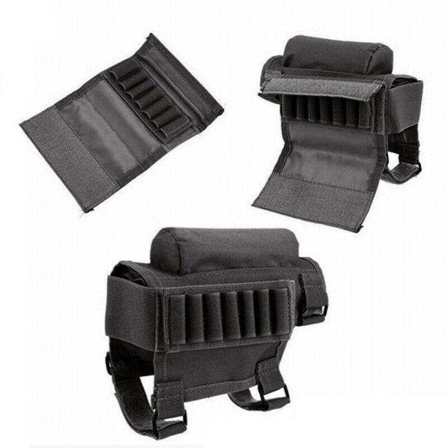 Tactical Rifle Buttstock Cheek Rest Riser Ammo Pouch Holder