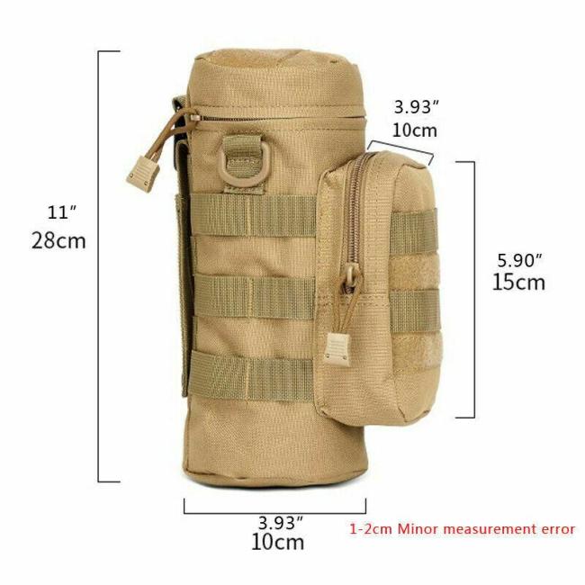 Tactical Molle Water Bottle Pouch Kettle Waist Shoulder Bag