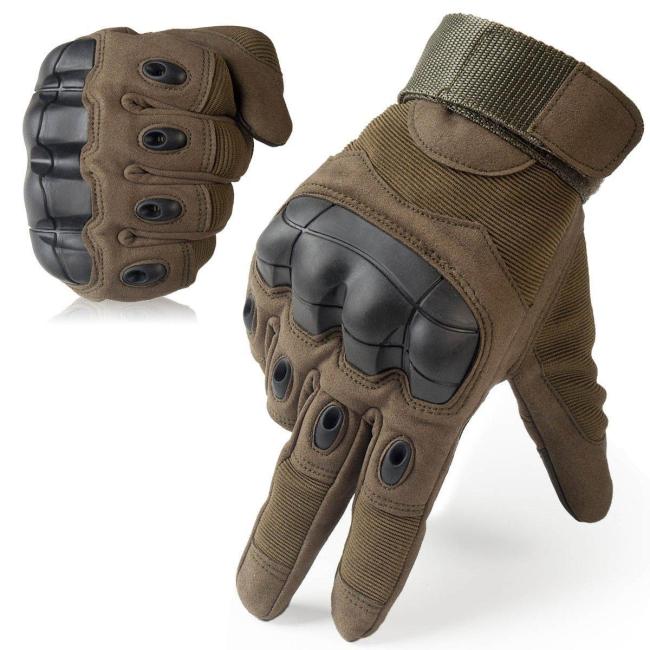 Military Rubber Hard Knuckle Full Finger Tactical Gloves