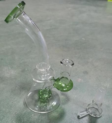 6inch Portable Crystal Frosted Glass Hookah Bong Water Smoking Pipe Green