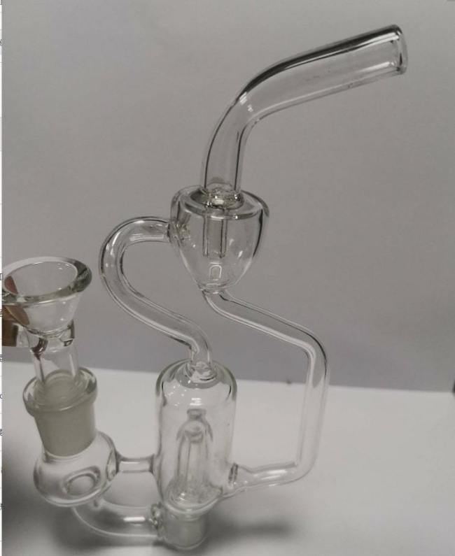 6'' Clear Glass Bent Collectible Hookah Bong Smoking Water Pipe
