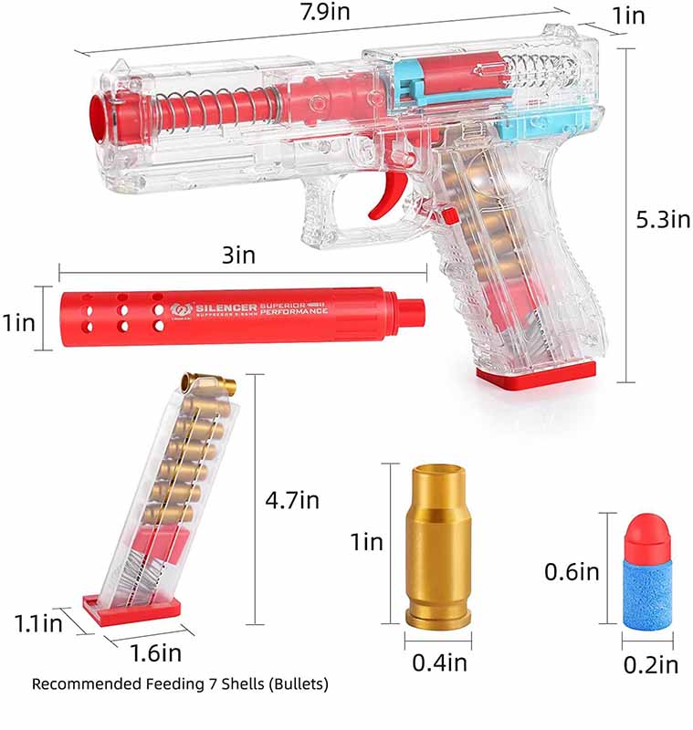 Transparent Glock Blaster: Realistic Fun | All Ages