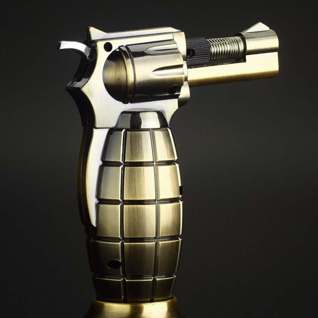 Refillable Grenade Gun Shaped Jet Flame Lighter