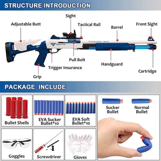 all accessories in the package of the udl xm1014 benelli shell eject blaster