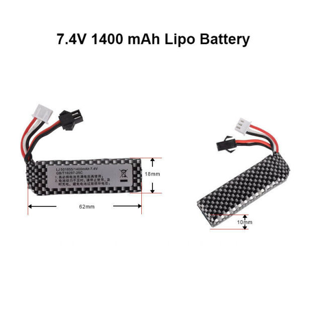 7.4V 1400mAh / 11.1V 1800mAh Lipo Battery