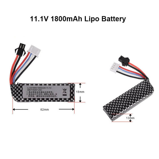 7.4V 1400mAh / 11.1V 1800mAh Lipo Battery