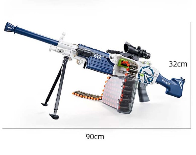 Lehui SAW M249 LMG Machine Gun Foam Dart Blaster (US Stock)