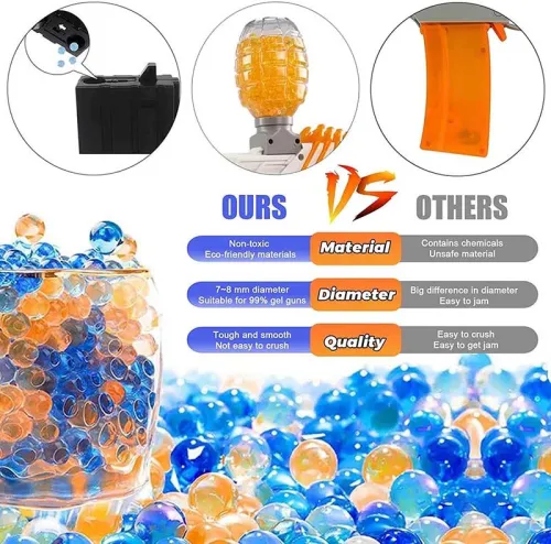 80000Pcs 8 Packs Blue Orange Gel Balls 7-8mm