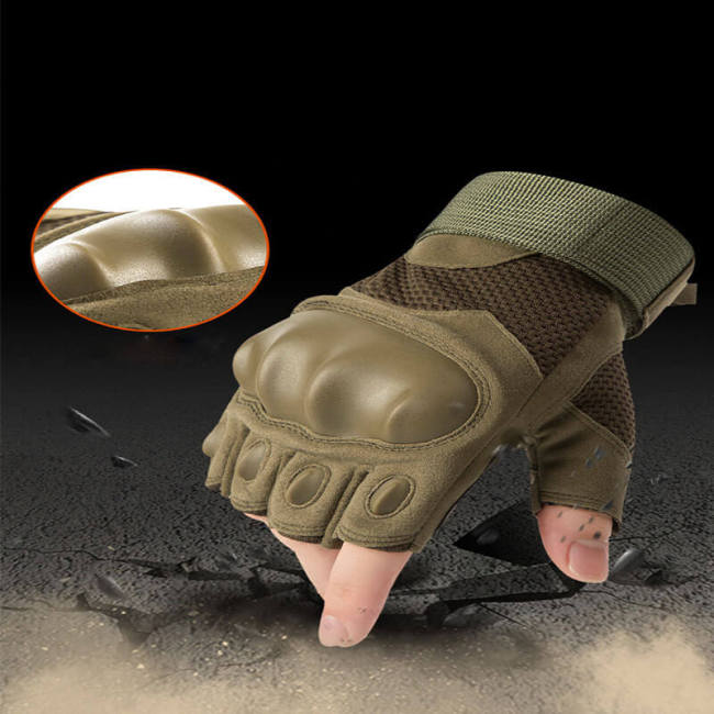 Motorcycle Gloves Hard Fingerless Training Cycling Climbing Outdoor Hunting