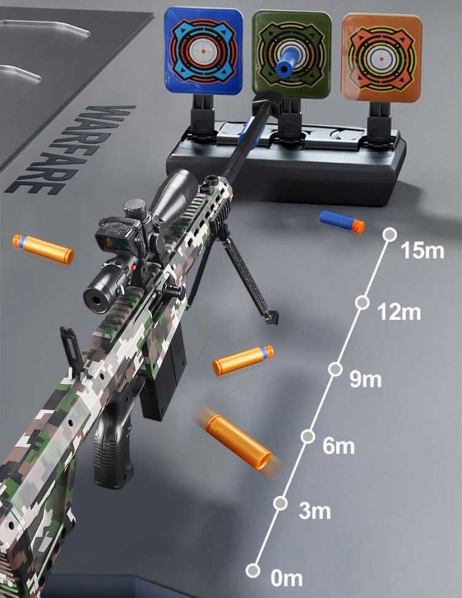 M82A1 Barrette Shell Ejecting Toy Gun Dart Blaster