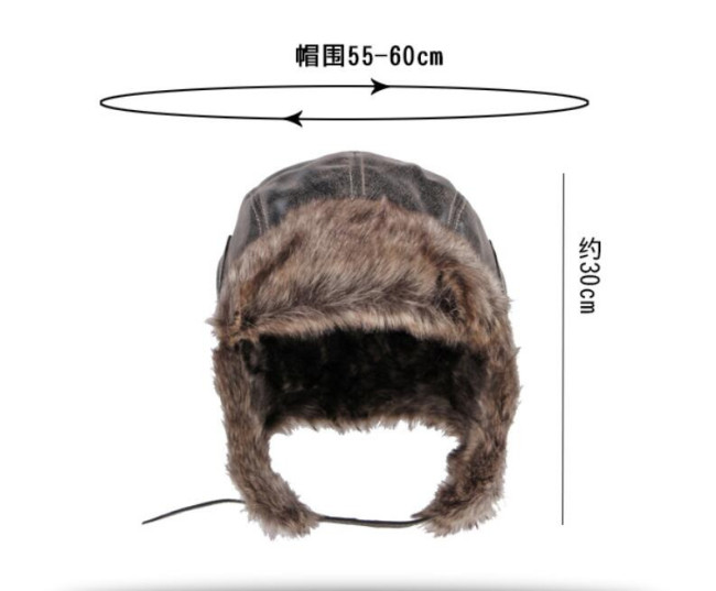 Russian fleece Women Headgear Faux Leather Fur Snow