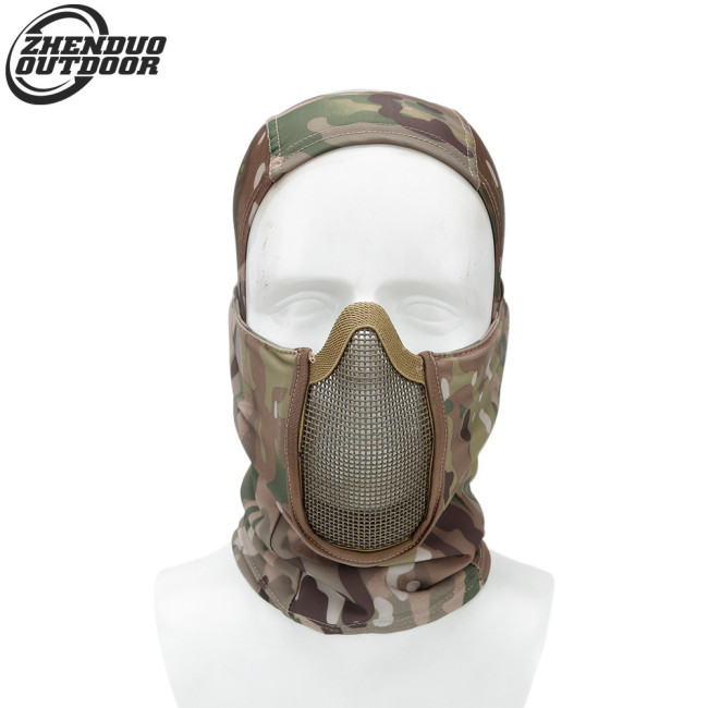 Steel Mesh Breathable Fan Tactical Headgear CS High Elastic Fabric Breathable Perspiration Camouflage