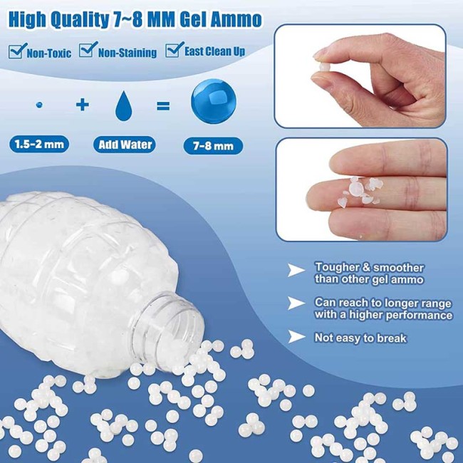 10000Pcs 7-8mm Milky White Hardened Gel Balls