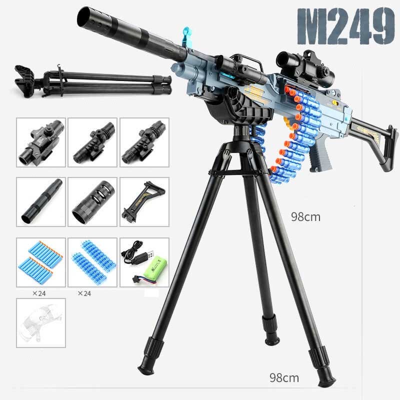 JF M249 Belt-Fed Electric Auto Foam Blaster - www.zhenduotoys.com - US ...