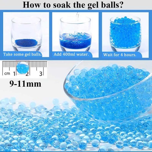 9mm Blue Gel Ball Water Beads 6 Packs