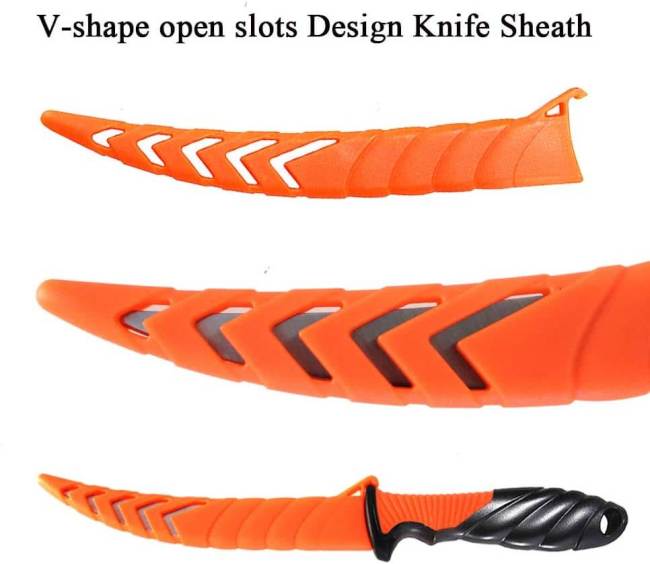 Stainless Steel Fishing Fillet Knife 6.3inch with Sharpener (US Stock)