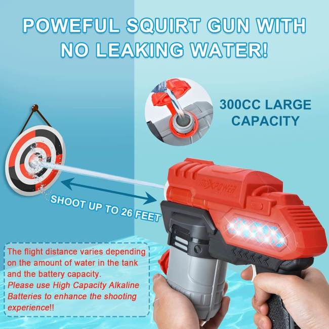 Electric Long Range Squirt Water Gun with Cool LED Lights