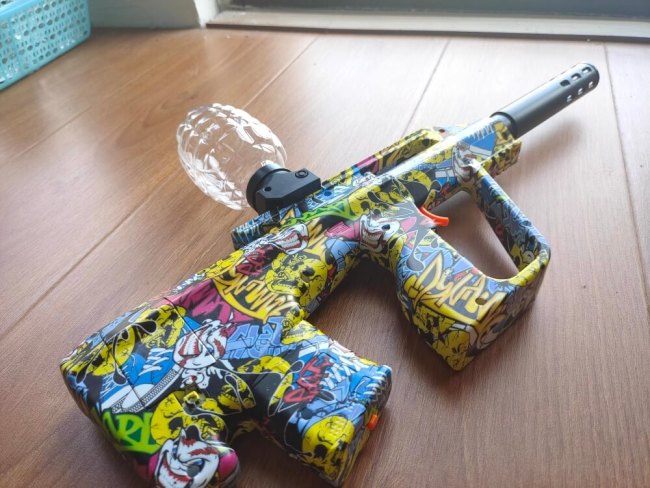 Electric Mini AUG Hopper Feed Gel Ball Blaster Kids Toy Gun