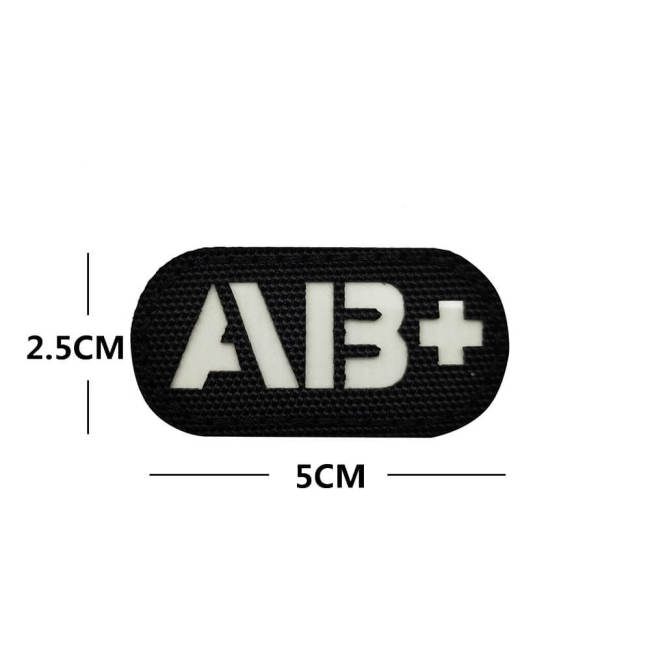 A B O Positive Blood Type IR Reflective Patch Military Tactical Hook and Loop Fastener Patches Badge for Backpacks Hat 5x2.5cm
