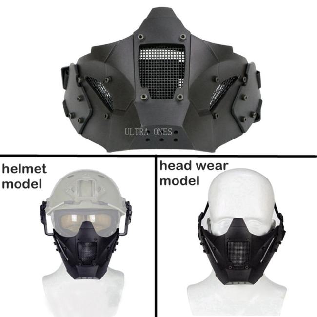 Tactical Wargame Mask Hunting Military Breathable Protective Half Face Mask Use with FAST Helmet Airsoft Paintball CS Sports