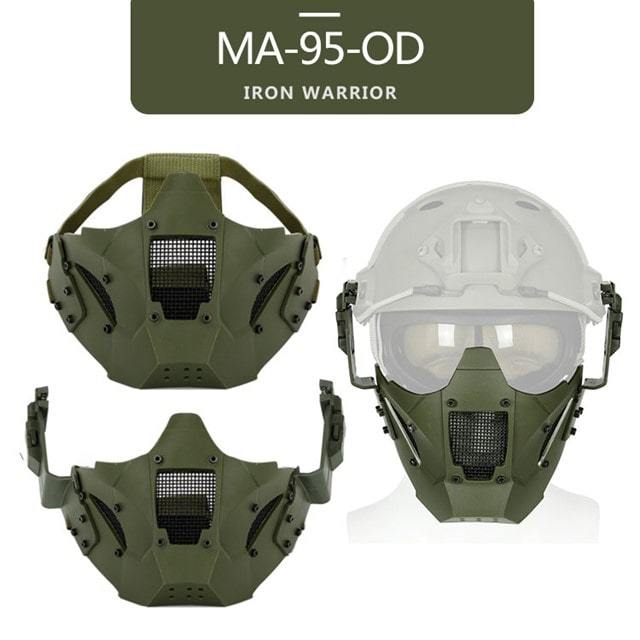 Tactical Wargame Mask Hunting Military Breathable Protective Half Face Mask Use with FAST Helmet Airsoft Paintball CS Sports