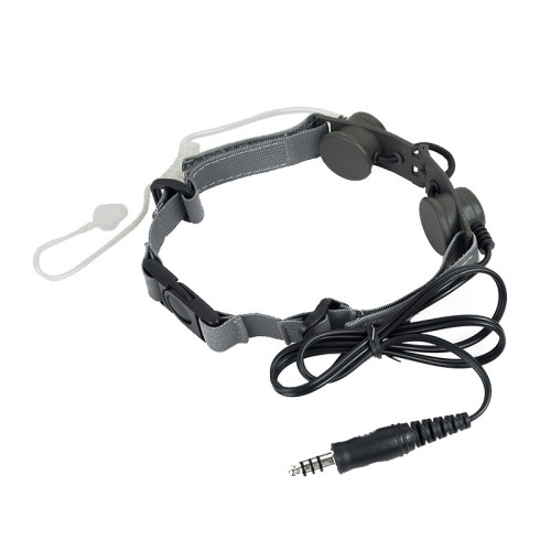 Wadsn Tactical Throat Mic Headset Tactical Neck Laryngeal Microphone Earphone with U94 PTT for Kenwood BaoFeng UV-5R UV-5X UV-82