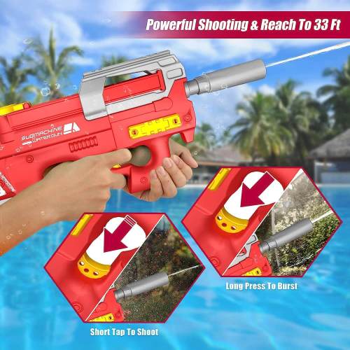 New P90 Electric Water Gun High Rate of Fire with 33 Ft Shooting Range 450cc Capacity
