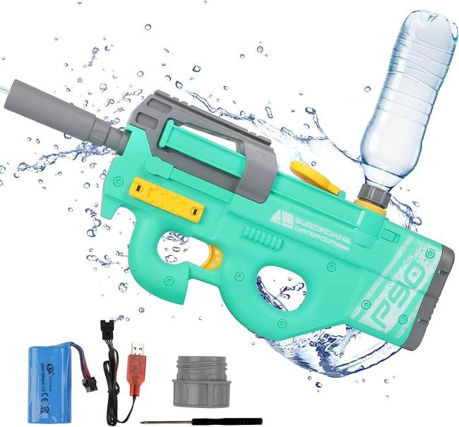 New P90 Electric Water Gun High Rate of Fire with 33 Ft Shooting Range 450cc Capacity