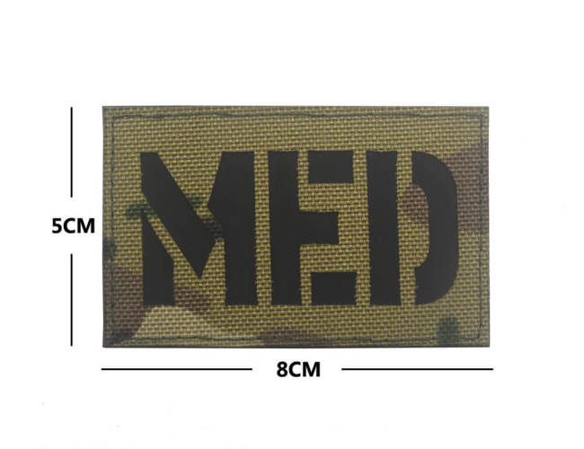 2x3.5 Inch Reflective MED Medic EMS EMT Patch Hook-Fastener Backing