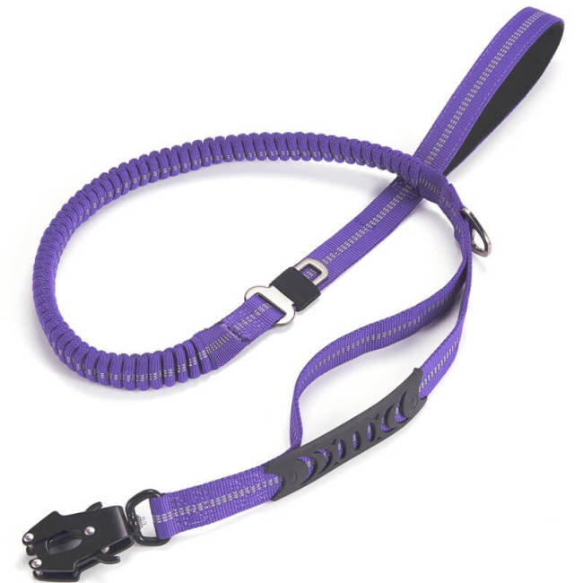 Medium Large Dogs Elastic Bungee Leash Shock Absorption Two Handles Heavy Duty With Car Safety Clip