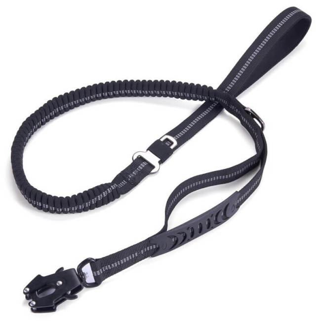Medium Large Dogs Elastic Bungee Leash Shock Absorption Two Handles Heavy Duty With Car Safety Clip