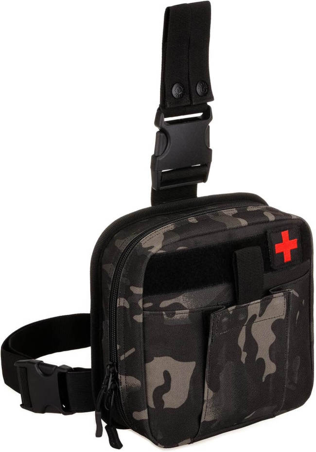 A017 Drop Leg Medical Bag Tactical Leg Pouch Thigh Bag for Workplace Outdoors Camping Hiking