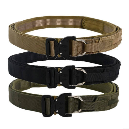Tactical 2 Inch Combat Belt Quick Release Durable DRing Fighter Molle Military Canvas Waistband Outdoor Wargame