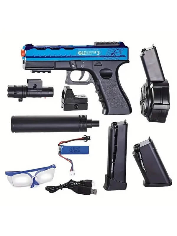 Electric Gel Blaster Water Bullet Toy Gun Blowback with Three Clips