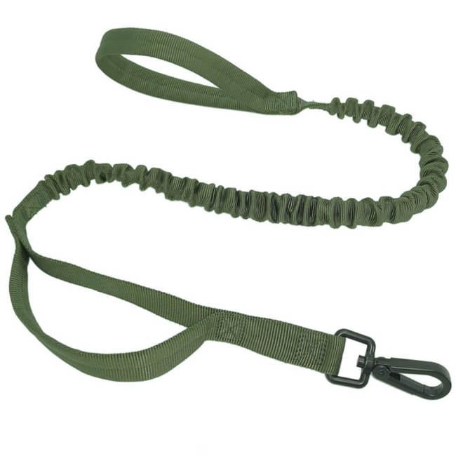 Tactical Bungee Military Adjustable Dog Leash Quick Release Elastic Leads Rope with 2 Control Handle  