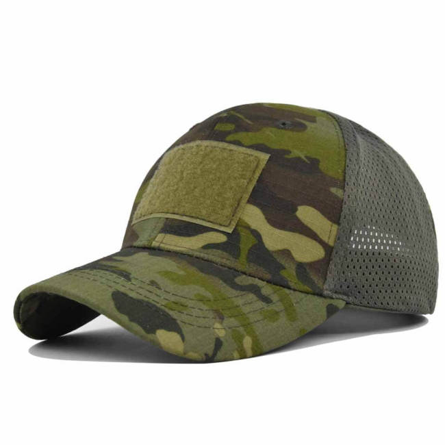 Outdoor Hiking Summer Sun Velcro Tactical Hats Camouflage Cap Men's Mesh Adjustable
