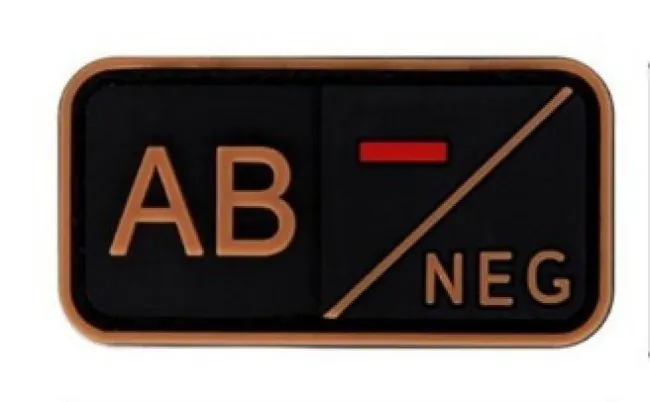 A B AB O Rh + - Positive Negative 3D PVC Blood Type Patch Military Hook and Loop Sew on Patches Badge for Backpacks 5x2.5cm