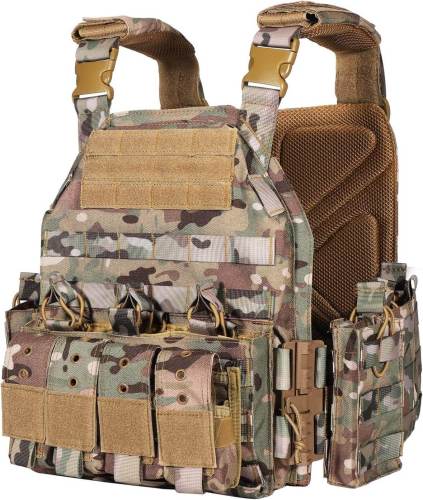 YAKEDA Tactical Quick Release Outdoor Military Airsoft Vest Adjustable 1000D
