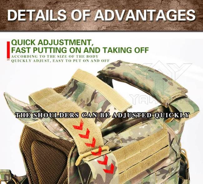 YAKEDA Tactical Quick Release Outdoor Military Airsoft Vest Adjustable 1000D