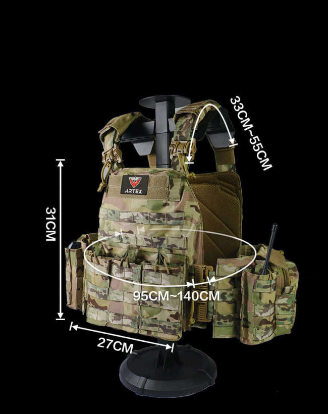 Tactical Vest Quick Release for Men Outdoor Molle Airsoft Vests Adjustable Breathable Weighted Gear for CS/Training