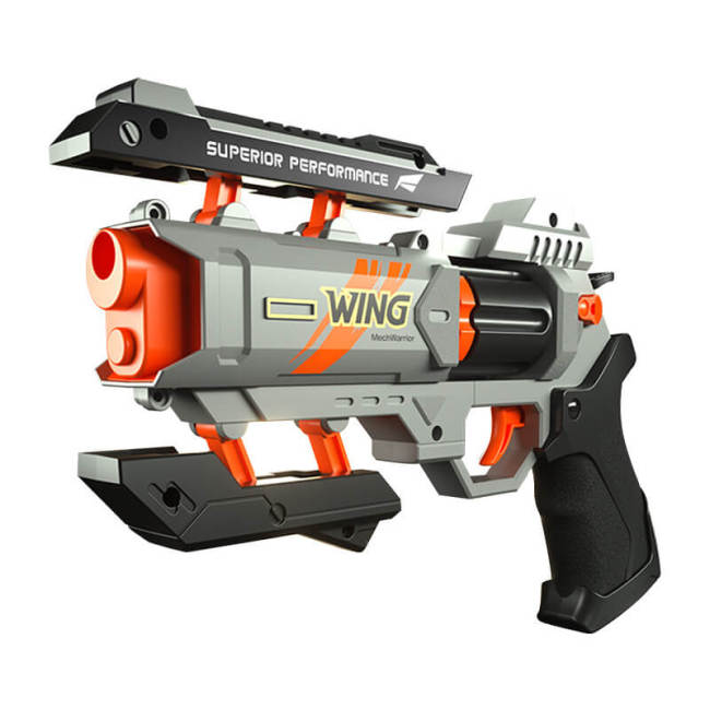 Wing Manual 6-Rounds Revolver Science Fiction Foam Dart Blaster