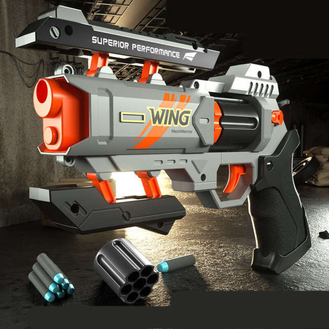 Wing Manual 6-Rounds Revolver Science Fiction Foam Dart Blaster